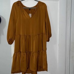 Brown silk tier dress